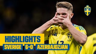 Highlights  Sverige – Azerbajdzjan 60  Fyra mål av Gyökeres [upl. by Willetta]