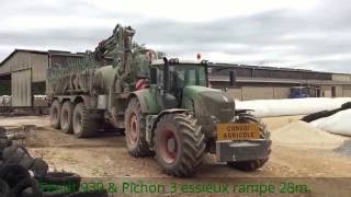 🤎 Epandage de lisier  Fendt 939  Pichon 3 essieux rampe 28 m [upl. by Weirick]