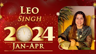 ♌ 2024 Jan  Apr Leo Singh Horoscope  सिंह राशि जनवरी  अप्रैल 2024 राशिफल  Tarot Reading [upl. by Dwyer]