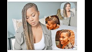 LEMONADE BRAIDS HAIR STYLE  My Hair Salon Experience [upl. by Gawain]