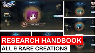 Easy Guide Research Handbook  Obtaining All 9 Rare Creations  Honkai Star Rail [upl. by Adiahs]