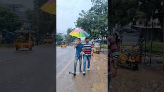 Rain☔🤣nenumeekutelusatelugucomedyfunnyviralvideoshortsreelsrainfriends999indiatrending🤣 [upl. by Sremmus]