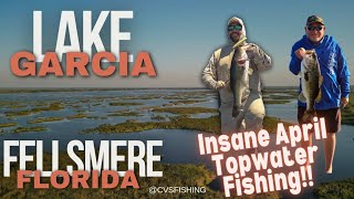 Incredible April Topwater Bass Fishing on Lake Garcia in Fellsmere Florida [upl. by Chew]