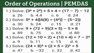 PEMDAS  Order of Operations [upl. by Garcia]