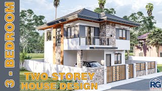 3  Bedroom Two Storey House Design with floor plan [upl. by Romy405]