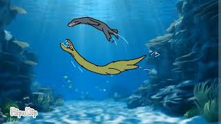 Elasmosaurus vs Nothosaurus TW MINOR BL00D [upl. by Nerfe]