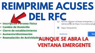 Reimprime los acuses del RFC 2024 no pudiste imprimirlo por las ventanas emergentes hazlo así ✅ [upl. by Allecram]