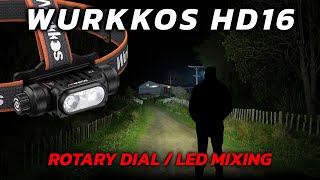 Wurkkos HD16 Headlamp LED Mixing with Rotary Dial Light Sensor 2500 Lumens 297m Range [upl. by Weathers]