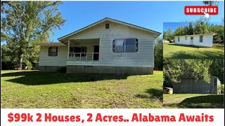 2 HOUSES 🏘️ 99000 w2 Acres LAND Alabama Awaits [upl. by Akived]