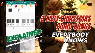 3 Easy Christmas Songs on Piano taught by Chordify [upl. by Davin934]