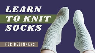 Learn to Knit Sock for Beginners  Easy Vanilla Sock Knitting Tutorial StepbyStep [upl. by Ellahcim]