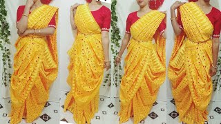 আটপৌরে শাড়ি পরার নিউ স্টাইল Saree Draping  How to Wear Sareeগায়ে হলুদে কি ভাবে শাড়ি পরবে [upl. by Evanthe]