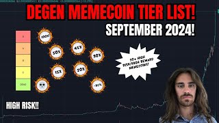 DEGEN MEMECOIN TIER LIST SEPTEMBER 2024 HIGH RISK LOW CAPSMICRO CAPS [upl. by Cattan]