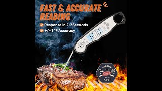 2024 Kizen Digital Meat Thermometers for Cooking Meat Baking Outdoor Cooking Grilling amp BBQ [upl. by Arikahs]