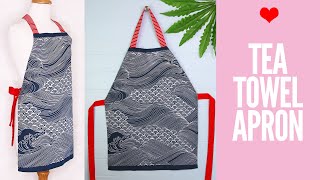 DIY Tea Towel Apron  Dish Cloth Apron Tutorial [upl. by Bega]