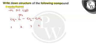 Write down structure of the following compound 2methylbutane [upl. by Einnod]