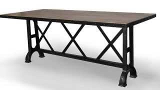 Table industrielle vintage bois massif mango acier noir metal leon [upl. by Cavan989]