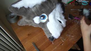 Tutorial 10 Furring the Fursuit Head Base  part 2 [upl. by Ralleigh]