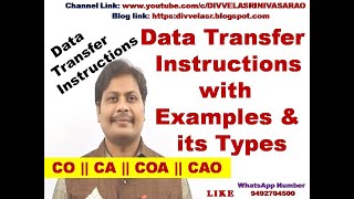 Data Transfer Instructions  Data Transfer Instructions in Computer Organization and Architecture [upl. by Ashby]