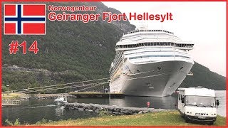 Geiranger Fjord Campingplatz Hellesylt Anlegemanöver Kreuzer Costa Pacifica u Mein Schiff 4 [upl. by Caplan]