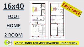 16X40 Foot East Facing House Plan II 2 Room Set [upl. by Aehsa]