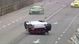 FIA GT World Cup 2016 at Macau Vanthoors massive airborne [upl. by Ecirad]