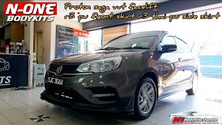 proton saga vvt facelift r3 pu front skirt r3 thai pu side skirt [upl. by Huxley179]