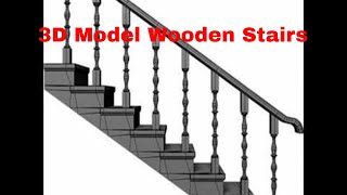 3D Model Wooden Stairs Review [upl. by Zindman]