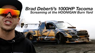 Brad Debertis 1000HP Tacoma tears up the HOONIGAN Burn Yard at SEMA [upl. by Lunetta]