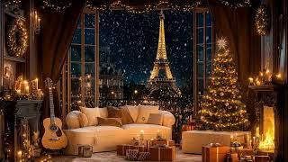 Christmas Jazz in Cozy Winter Living Room Ambience 🎄 Smooth Piano Jazz Music to Chill Study Sleep [upl. by Nnylav]