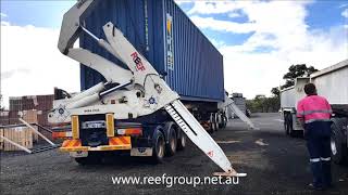 Reef Group Side Loader Unloading a 40ft Sea Container [upl. by Anitnemelc]