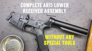 Step by step AR15 lower receiver assembly with no special tools [upl. by Cchaddie]