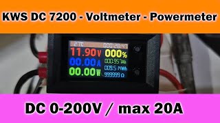 Voltmeter kWS DC7200  Test  mini Watt Power Energy Meter  7v200v 20A [upl. by Lipski]