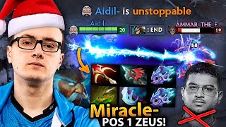 How MIRACLE surprises AMMAR with his POS 1 ZEUS Build in dota 2 [upl. by Izogn]