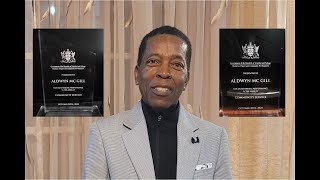 Aldwyn McGill receives Community Service award from TampT Ministry of Sport amp Community Development [upl. by Darin]