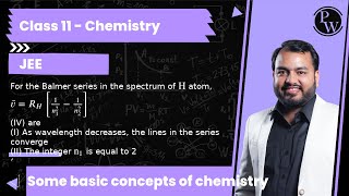 For the Balmer series in the spectrum of H atom v̅RH1n121n22 IV are I As waveleng [upl. by Akcirre253]