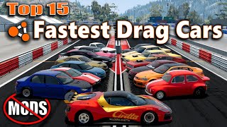 Top 15 Fastest Drag Cars  BeamNG No Mods [upl. by Jayson165]