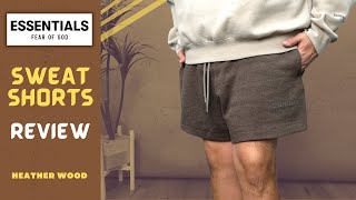 Fear OF God Essentials Sweat Shorts Review  Heather Wood Core Collection 2024 [upl. by Schweitzer998]