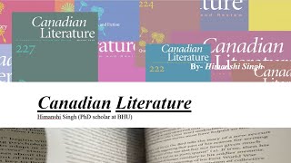 Canadian Literature UGCNET GATE LITMANIA LITERATURE [upl. by Shriner]