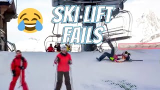 Fail Funny Ski Lift Fails compilation [upl. by Siramad]