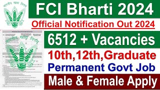 FCI RECRUITMENT 2024FOOD INSPECTOR BHARTI 2024FCI JOBS 2024GOVT JOBS OCT 2024SARKARI NAUKARI OCT [upl. by Enellij665]