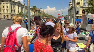 Barcelona’s La Rambla COMPLETE WALK from Catalonia Square to the Port [upl. by Allayne]