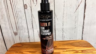 LOreal Paris Advanced Hairstyle Sleek It Iron Straight Heat Spray Review [upl. by Netaf7]