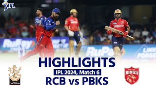 RCB vs PBKS IPL 2024 Bangalore vs Punjab Today Full Match Highlights  IPL 2024 Match Highlights [upl. by Gladine]