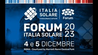 Forum ITALIA SOLARE  Sessione 1 [upl. by Shepp]