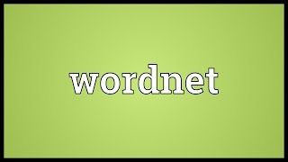 Wordnet Meaning [upl. by Zebapda]