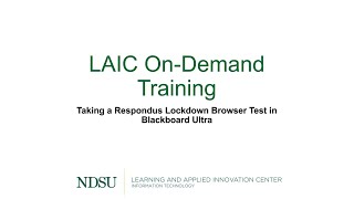 Taking a Respondus Lockdown Browser Test in Blackboard Ultra [upl. by Dorr]