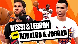 Messi amp LeBron vs Ronaldo amp Jordan GOAT NBA 2K Sim [upl. by Nytsud337]