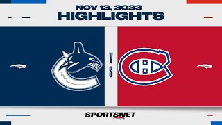 NHL Highlights  Canucks vs Canadiens  November 12 2023 [upl. by Adnesor]