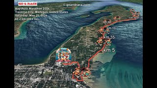 Bayshore Marathon 2024 fly over the marathon course Video of the race path [upl. by Aleek]